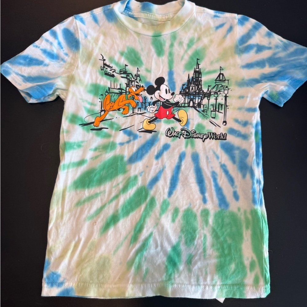 Kid’s Disney Green and Blue Tie-Dye Shirt